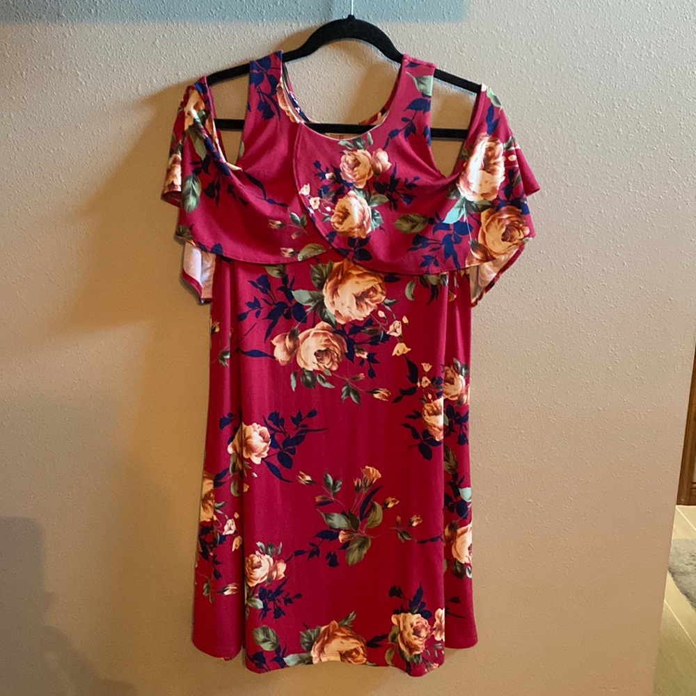 Cold shoulder A-line dress
